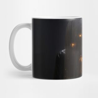 scary with costume with yellow lights Mug